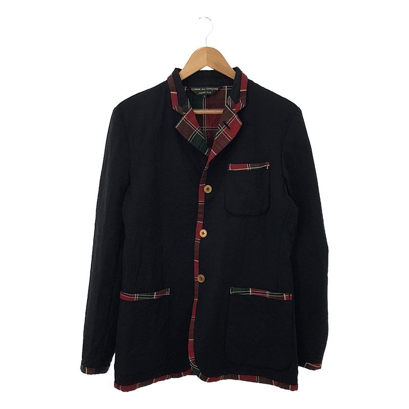 COMME des GARCONS HOMME PLUS / コムデギャルソンオムプリュス | 2002AW | ステッチワーク シングルブレスト ジャケット | S | ブラック/レッド/グリーン | メンズ COMME des GARCONS HOMME PLUS / コムデギャルソンオムプリュス