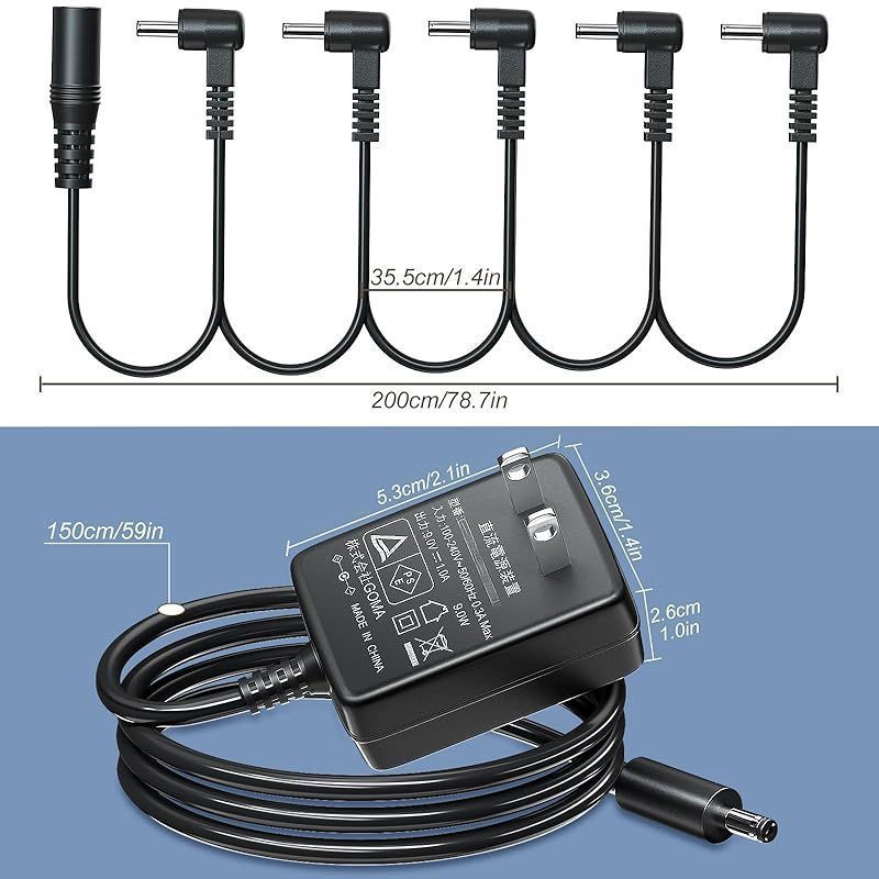 ギター エフェクター アダプター まとめ エフェクター電源 5チャンネル電源 9V DC 1A 1000mA パワー