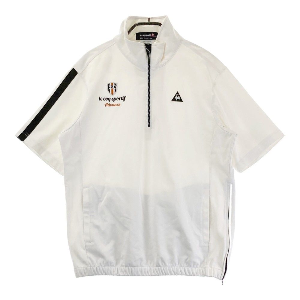 サイズ：L LE COQ GOLF ルコックゴルフ  ハーフジップ 半袖ブルゾン  ホワイト系 [240101339308] ゴルフウェア メンズ ストスト