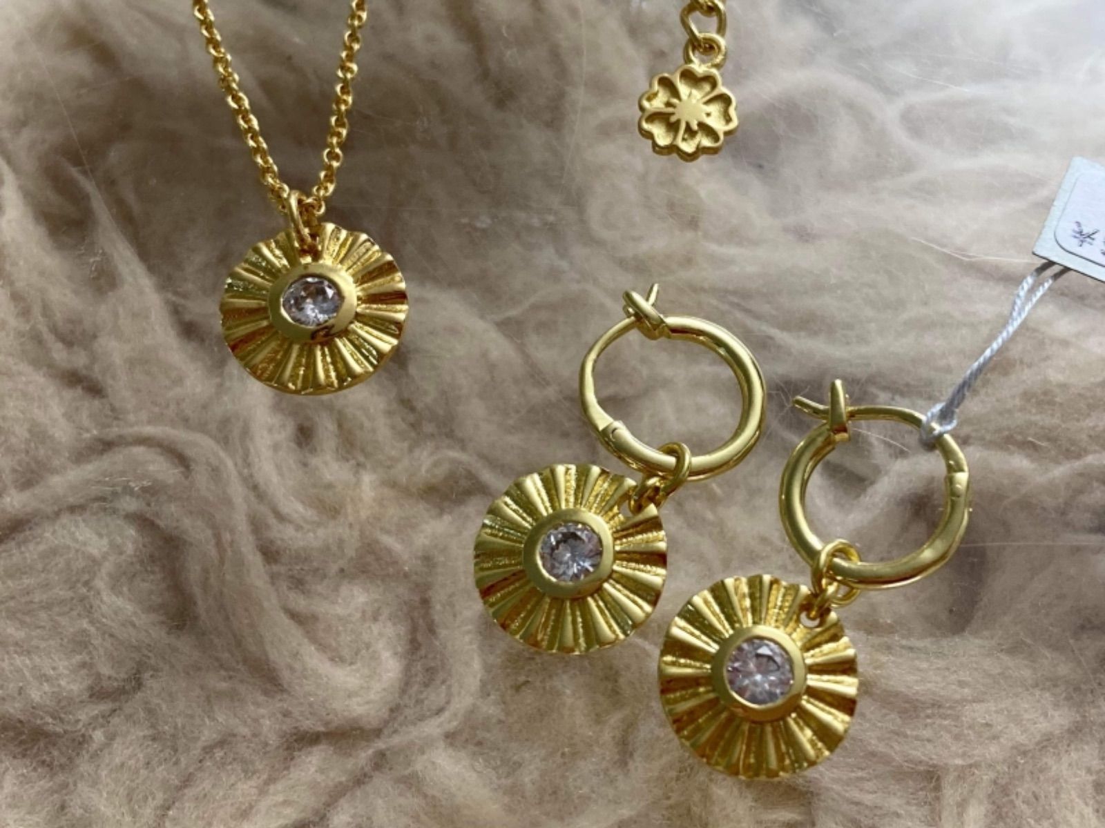 コインピアス ゴールド×キュービックジルコニア 真鍮 加工 diy