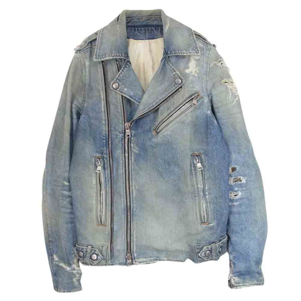 BALMAIN デニム　ライダージャケット　ダメージ加工 49446-d1_27952ece-39bb-4010-