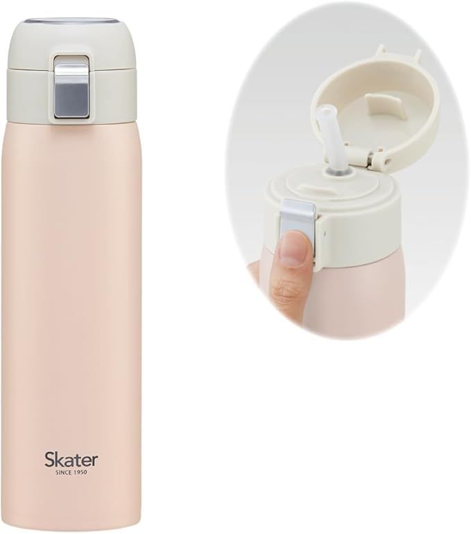 【在庫処分】スケーター(Skater) ストロー マグボトル 480ml 保冷専用 ステンレス 水筒 くすみピンク ワンタッチオープン STOT5ST-A