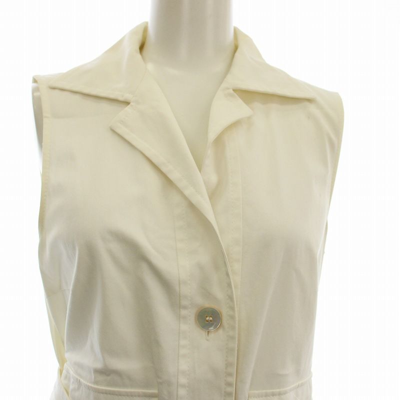 【専用】マックスマーラ レジャー シャツワンピース リネン アイボリー ベルト マックスマーラ MAX MARA ノースリーブ シャツワンピース ひざ丈