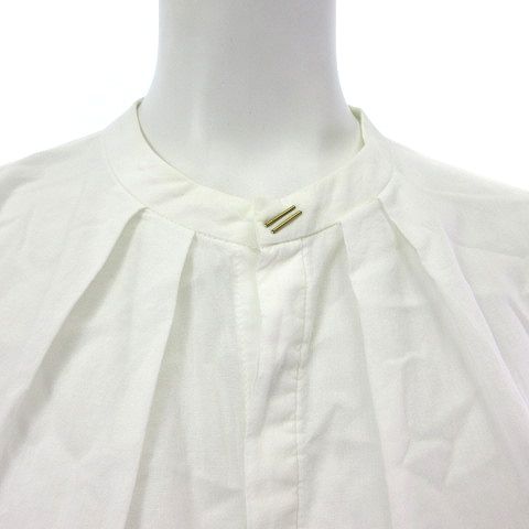パラスパレス Pallas Palace シャツ ブラウス タック バンドカラー 長袖 ホワイト 白 2  レディース パラスパレス Pallas Palace シャツ ブラウス タック バンド