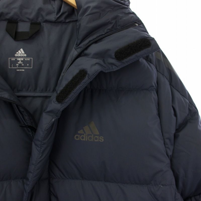 アディダス adidas ダウンコート ベンチコート アウター L 紺