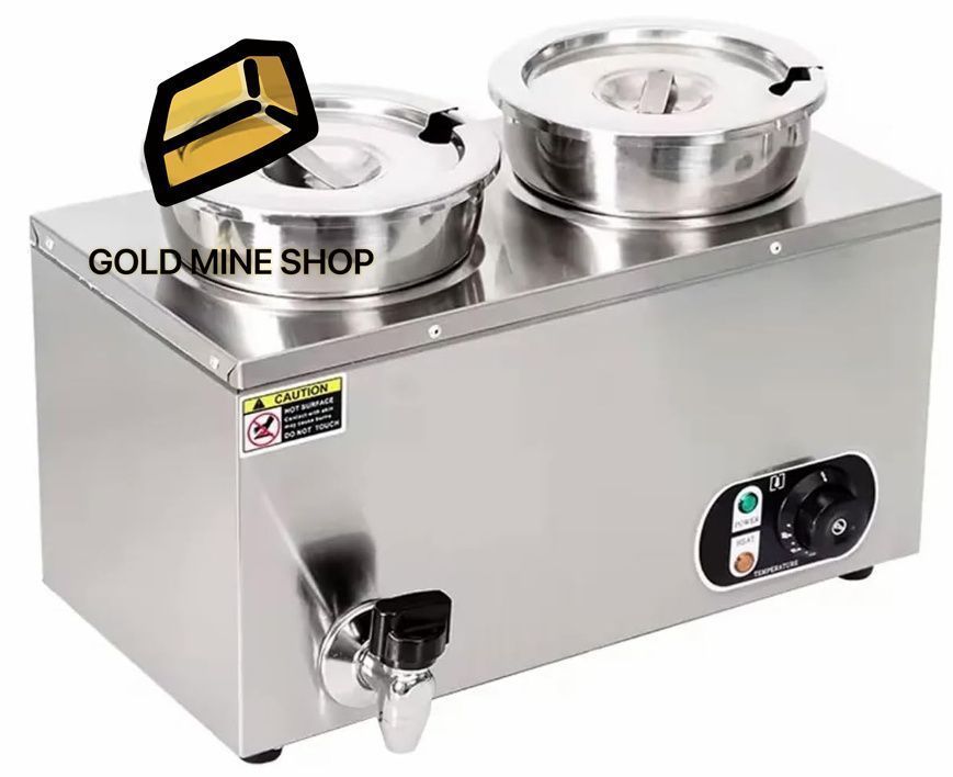 600W 業務用スープウォーマー 7Lx2電気ステンレススチールベインマリー 86-185°Fビュッフェフードウォーマースチームテーブル カバー付