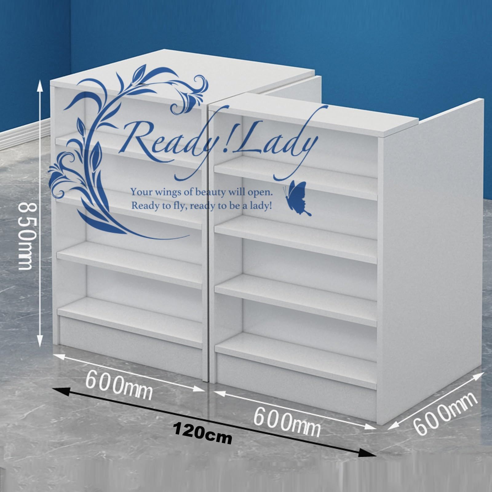 レジカウンター 組み立てレジ台 受付カウンター ファッションフロントデスク コンビニエンスストアショップバーテーブルスーパーマーケット受付 120x60x85cm