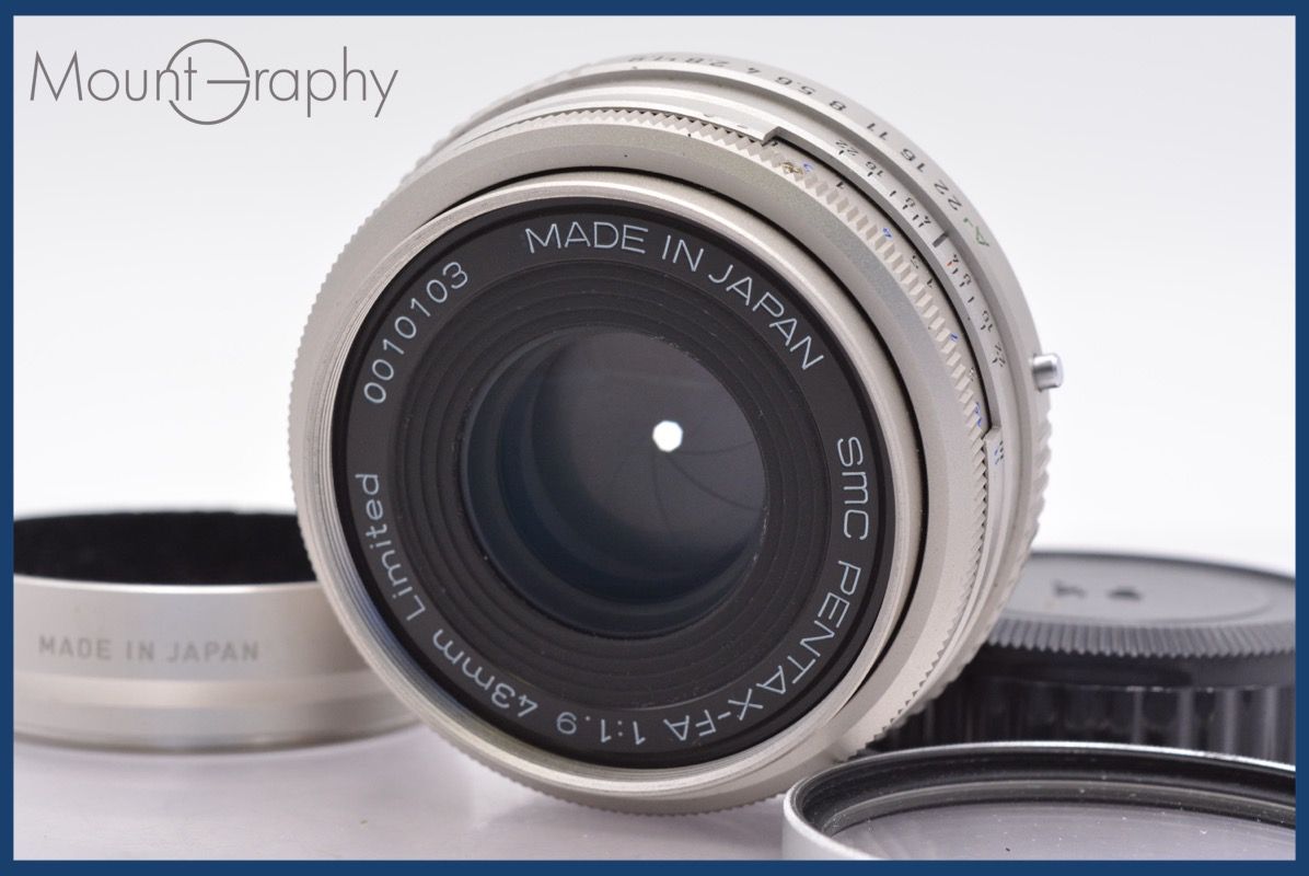 特別 ペンタックス PENTAX SMC PENTAX-FA 43mm F1.9 Limited 後キャップ-レンズフィルター レンズフード付 同梱可 yk5155