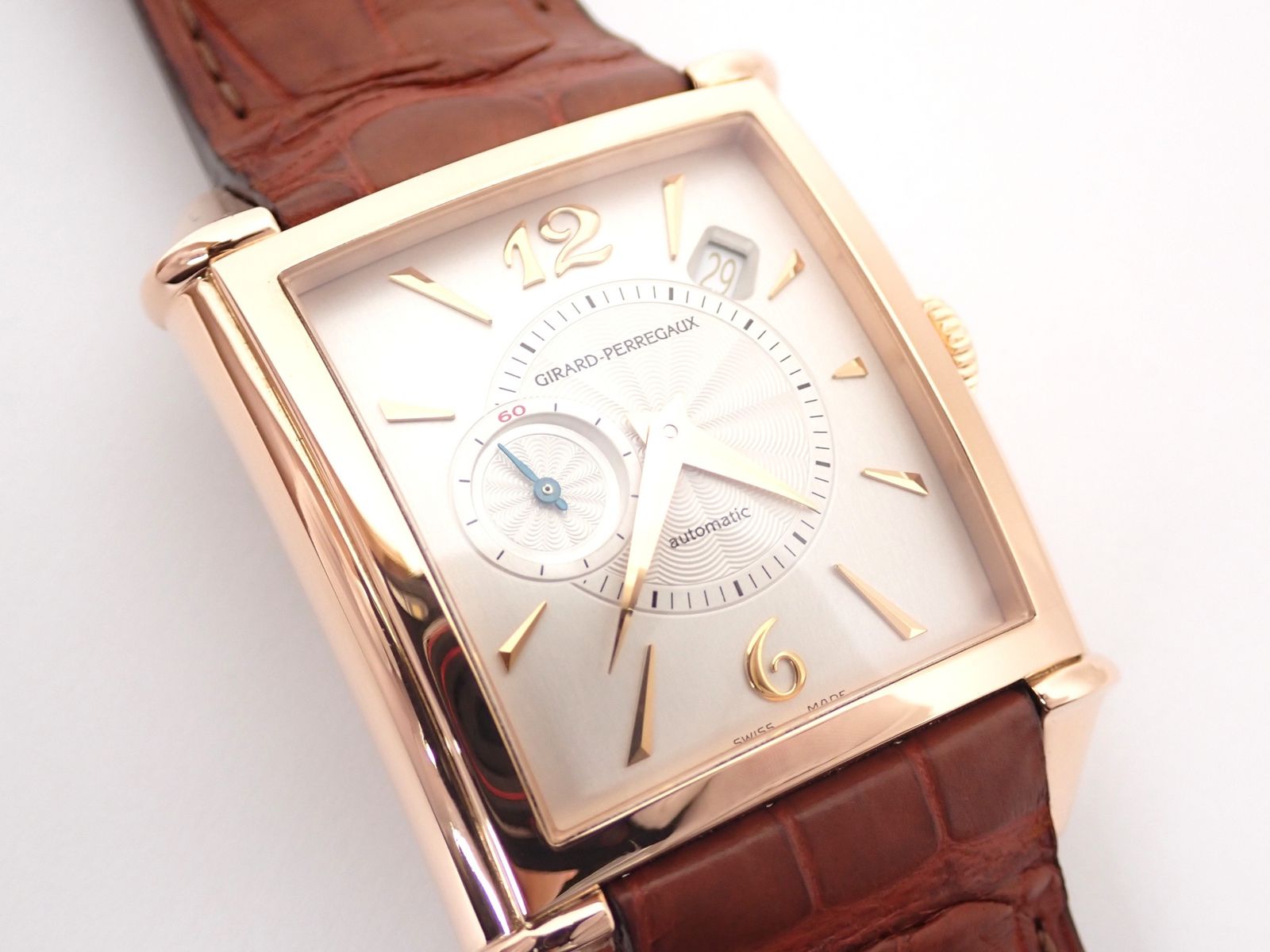 新仕上げ済 GIRARD PERREGAUX(ジラール・ペルゴ) ウォッチ ヴィンテージ1945 25835-35-161-0 自動巻き 腕時計 シルバー AT PG/革