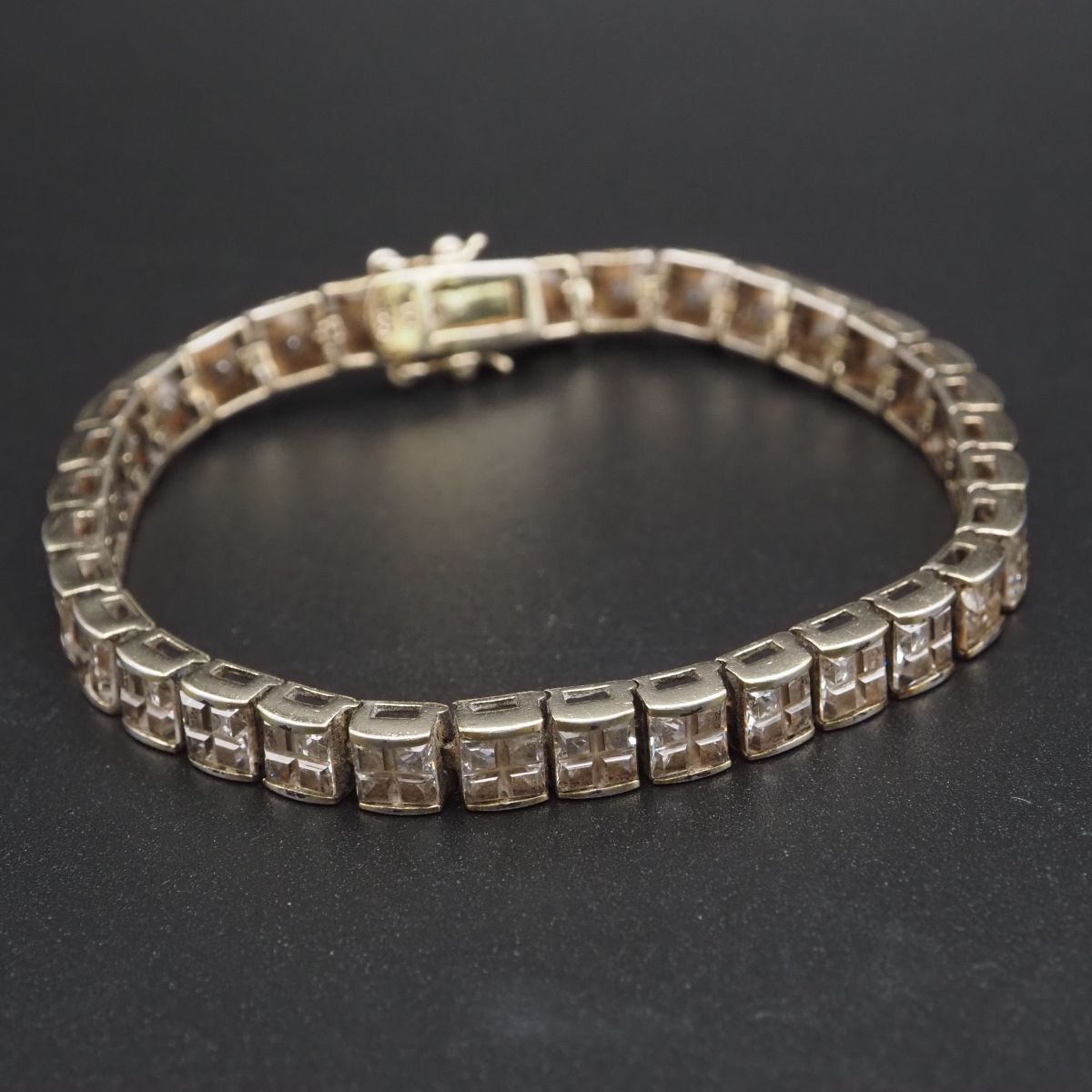 G915 キュービックジルコニア C.Z. 925 JJT刻印 ブレスレット ゴールド デザイン シルバー