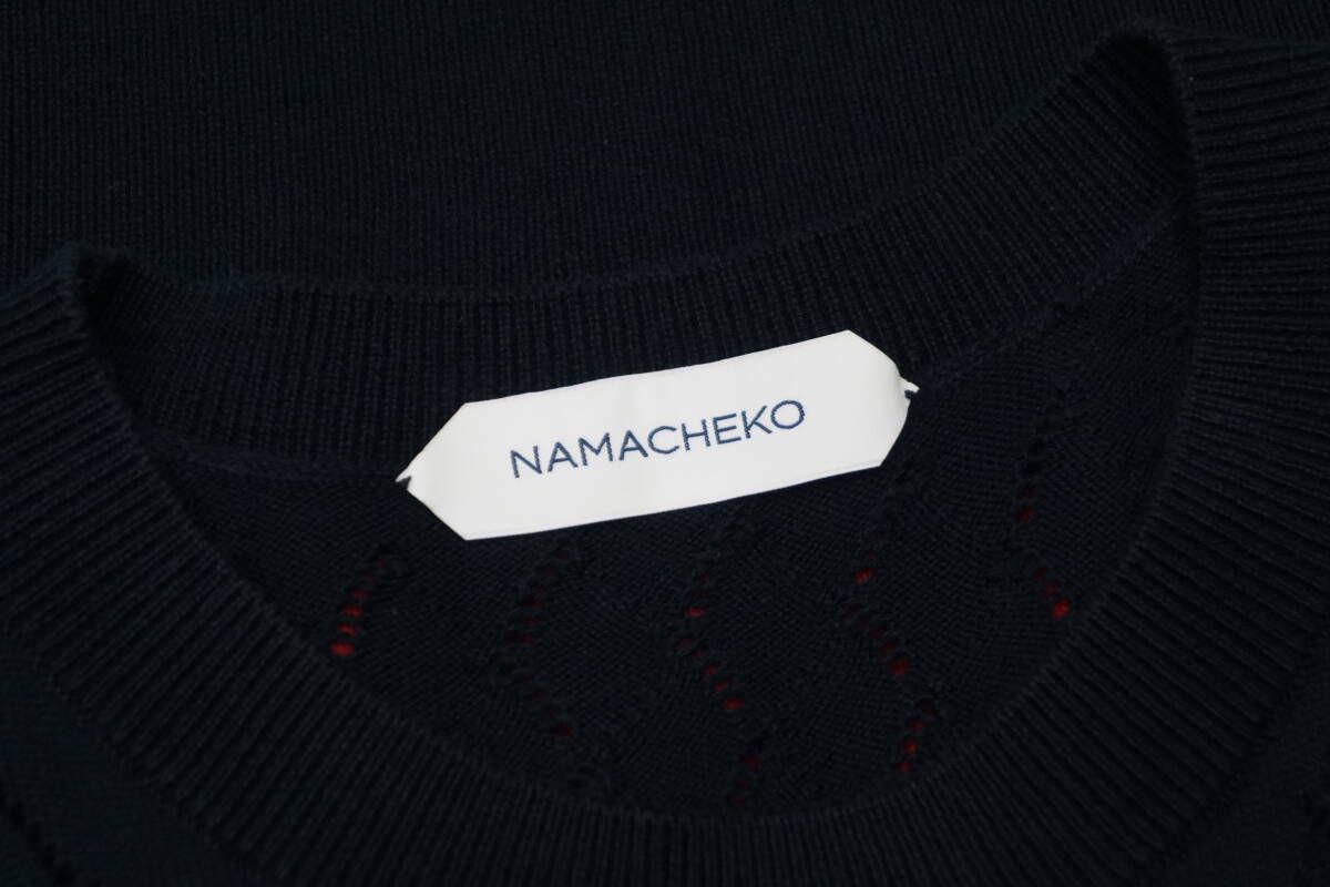 『NAMACHEKO』ナマチェコ (M) ボーダーニット NAMACHEKO（ナマチェコ）ニット・セーター 黒 サイズ:XS メンズ