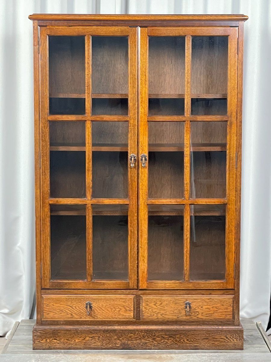 GT52 三越 家具 ブルージュ オーク材 飾り棚 ガラス キャビネット 書庫 本棚 キュリオケース Brugge 神奈川県秦野市 A4