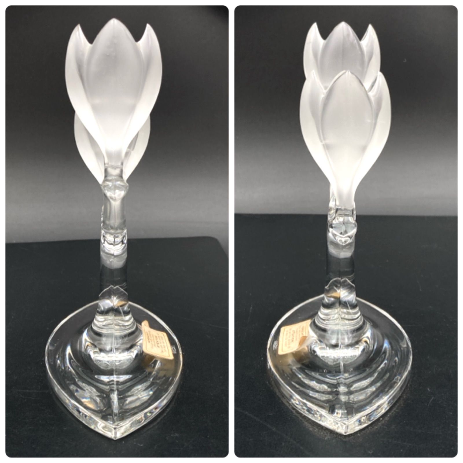 ティファニー クリスタルガラス キャンドルスタンドペアセット 燭台 蝋