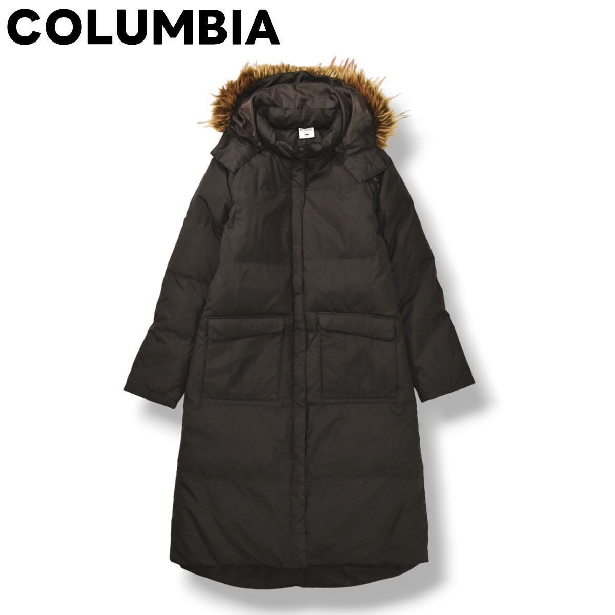 美品】 コロンビア COLUMBIA フードファー ダウン ロングコート L 