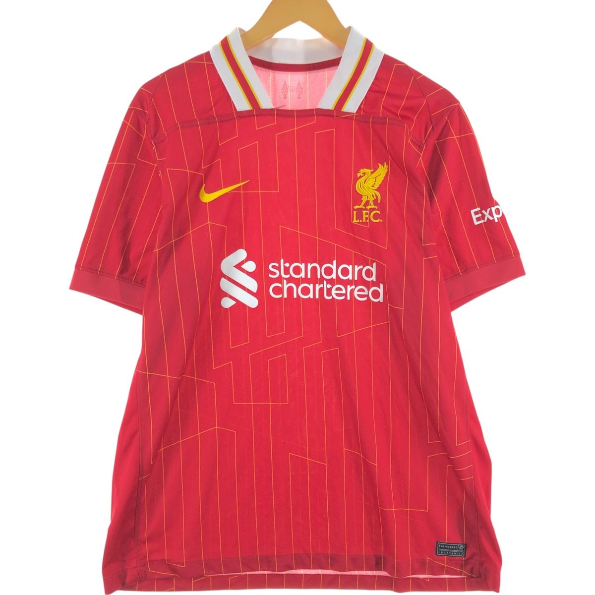 古着 ナイキ NIKE プレミアリーグ LIVERPOOL FC リバプール Ｖネック サッカーユニフォーム ゲームシャツ メンズXL相当|eaa544330