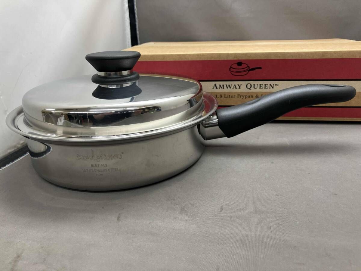 アムウェイ クイーン Amway Queen　ソースパン 片手鍋 アメリカ製 ステンレス IH対応★  Amwayクイーンクック 中フライパン・ソースパン