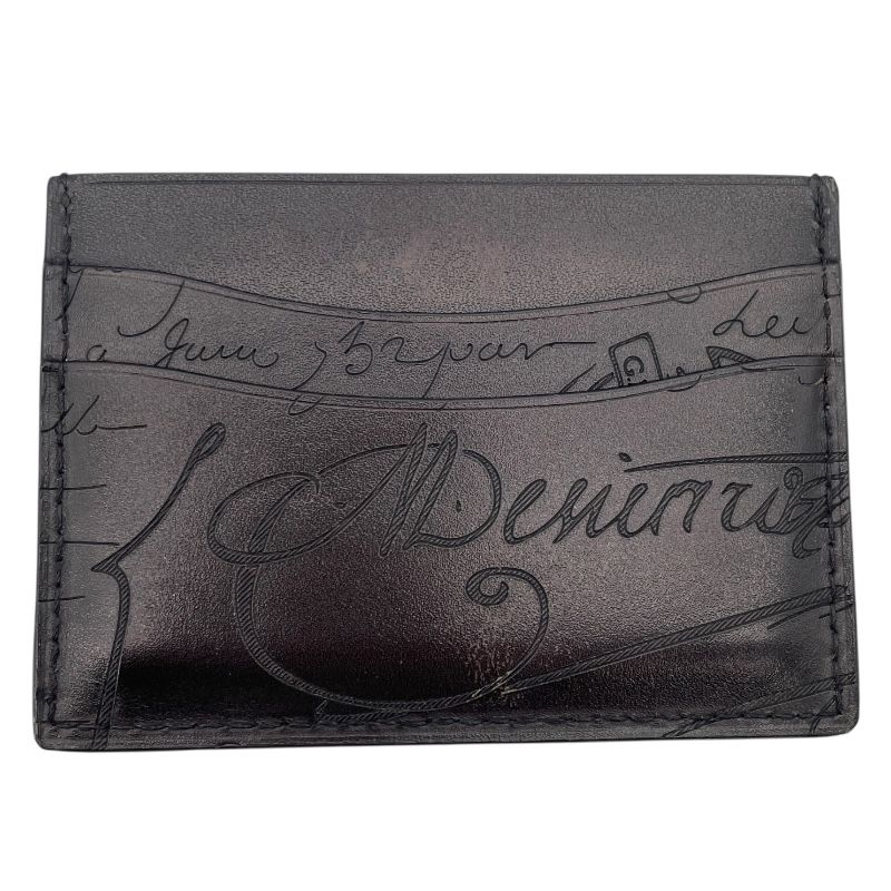 ベルルッティ Berluti カリグラフィカードケース ブラック スクリットレザー メンズ カードケース