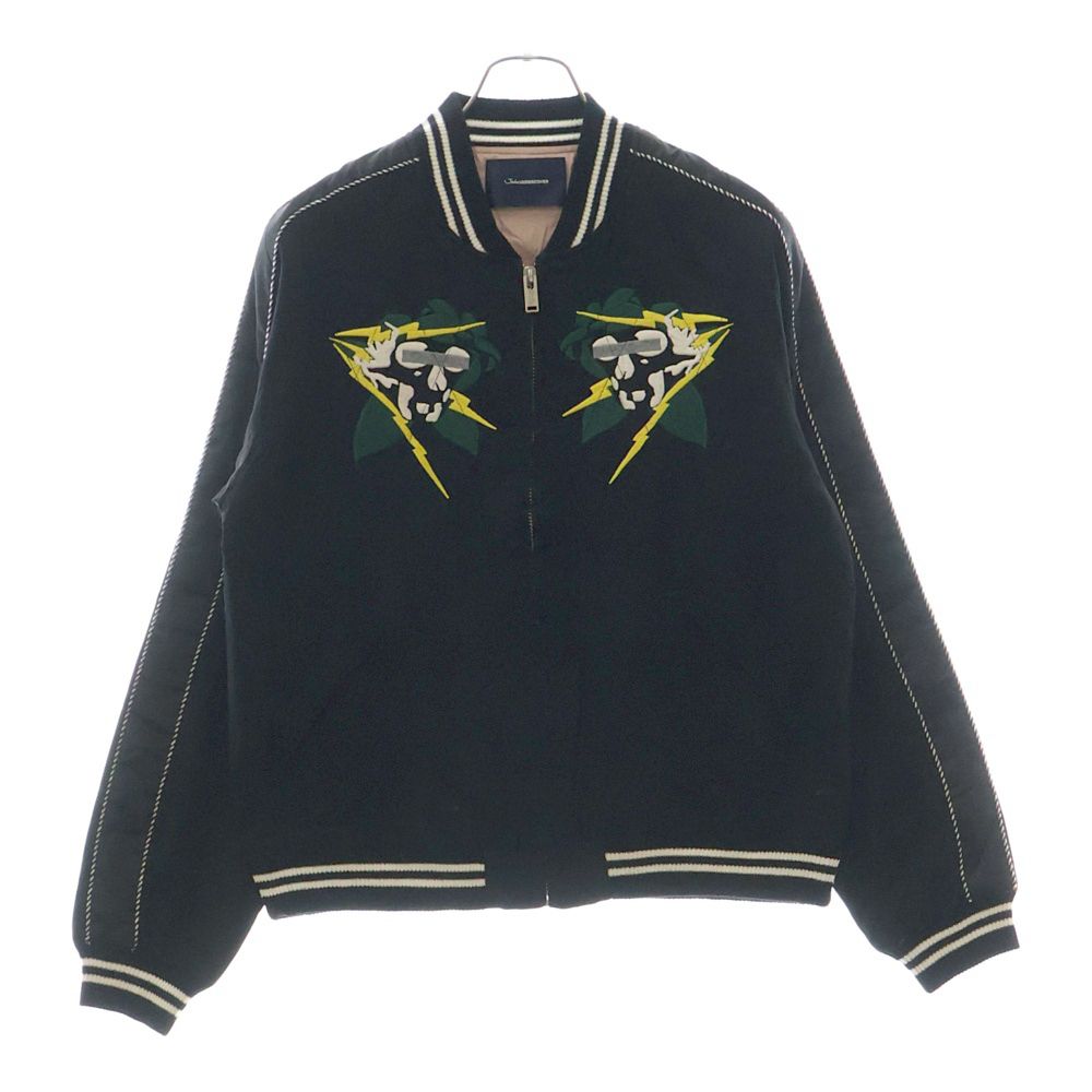 John UNDERCOVER ジョン アンダーカバー 16SS スカルエンブロイダリー キルティング スカジャン ブルゾン ブラック JUQ4203
