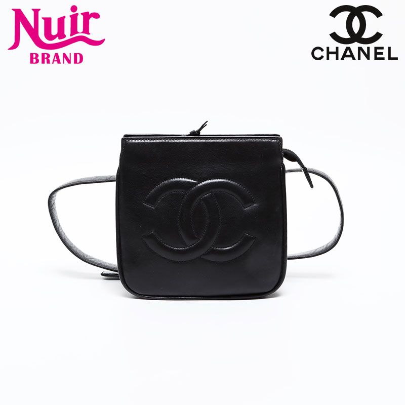 【CHANEL】シャネル★ウエストバッグ ラムスキン ブラック CHANEL シャネル ウエストバッグ 1番台 1989-1991 ココマーク