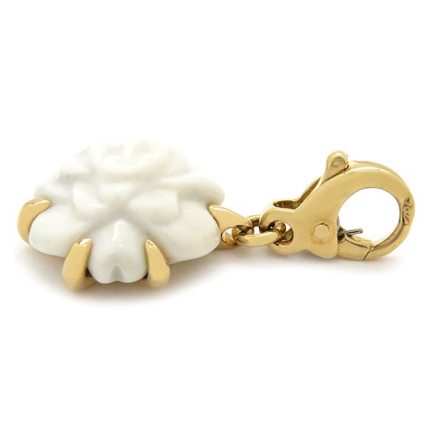 シャネル CHANEL ペンダントトップ カメリア チャーム K18YG ホワイト