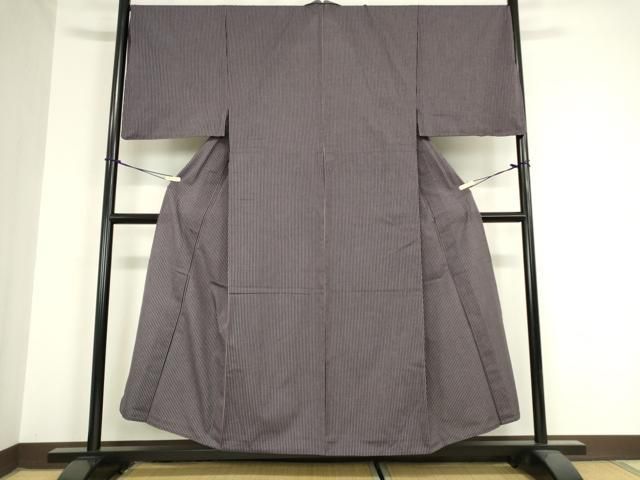 平和屋着物▽男性 小紋 単衣 アンサンブル 縞 キングサイズ 綿 DAAX3095az