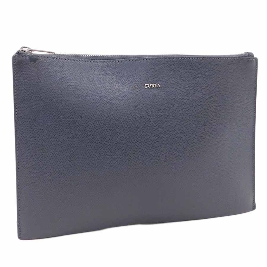 FURLA グレー レザー クラッチバッグ ☆フルラ/クラッチバッグ/グレー系/レザー/iPadケース/普段使い