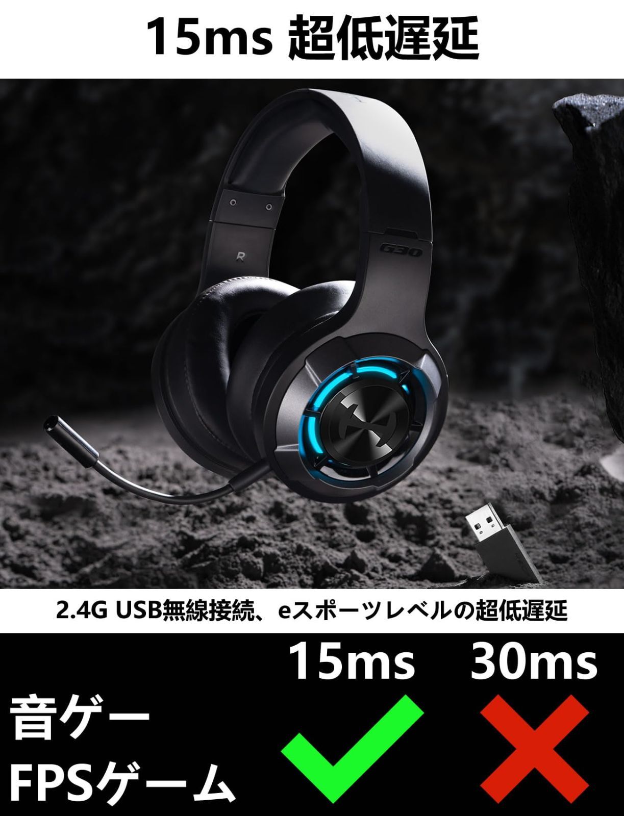 新着商品】USBドングル Bluetooth 2.4G無線 5.3 【15ms超低遅延】 双