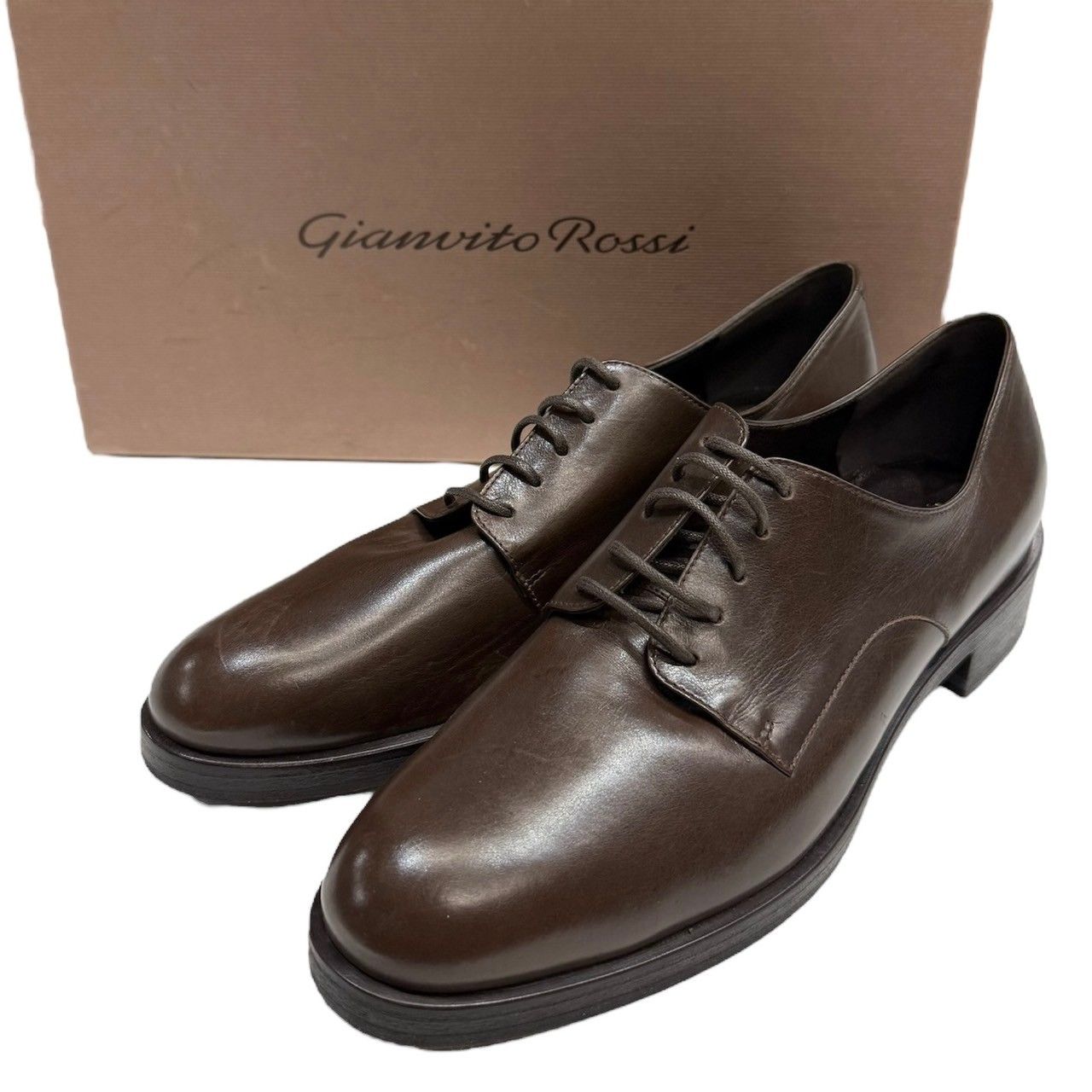 Gianvito Rossi ジャンヴィットロッシ　定価12万弱　35 1/2 Gianvito Rossi ジャンヴィトロッシ レザープレーントゥシューズ