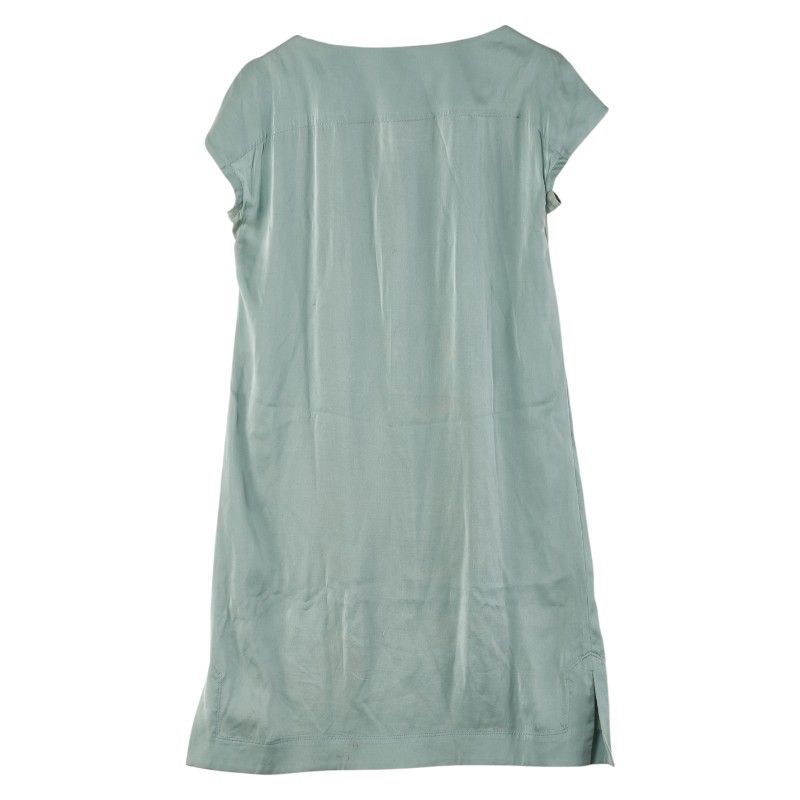 イッセイミヤケ ノースリーブワンピース サイズ 2 ミントグリーン シルク ポリウレタン レディース ISSEY MIYAKE 1-0233095
