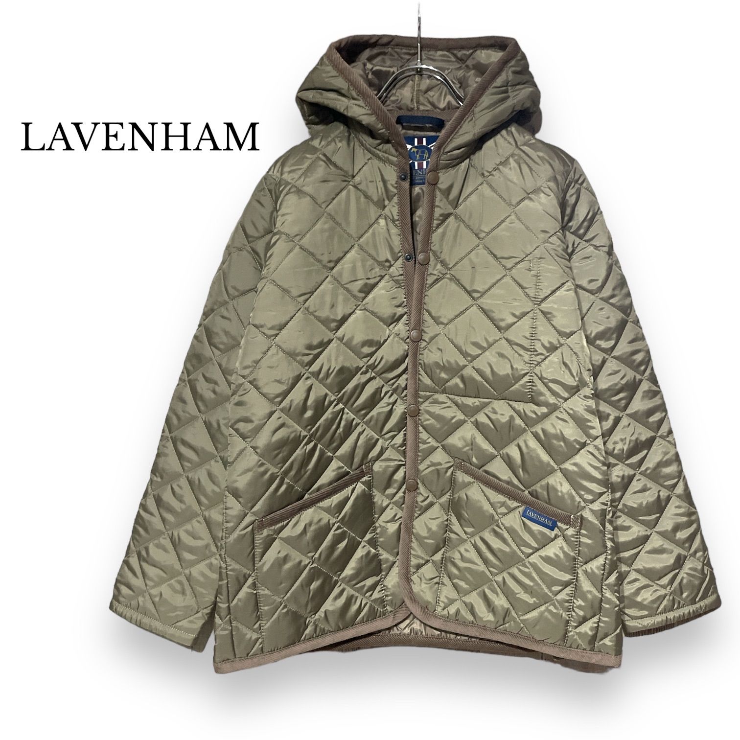 極美品 LAVENHAM キルティング クレイドン 紺 38 M フード 新型