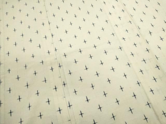 平和屋着物▽上質な紬　単衣　十字絣　ますいわ屋扱い　正絹　逸品　CAAV9495ze 平和屋着物▽上質な紬 単衣 十字絣 ますいわ屋扱い 正絹 逸品