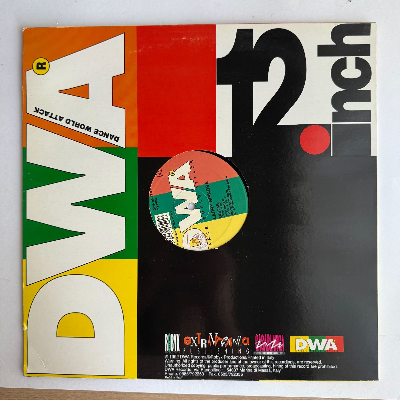 12インチ レコード DWA LARRY SPINOSA / GUITAR DANCE WORLD