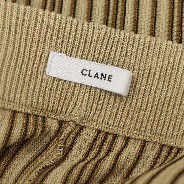 クラネ CLANE 21SS RANDOM STRIPE KNIT PANTS パンツ ニット ストライプ フレア イージー リネン混 1 ベージュ  ブラウンベージュ 黒 /DO □OS - メルカリ