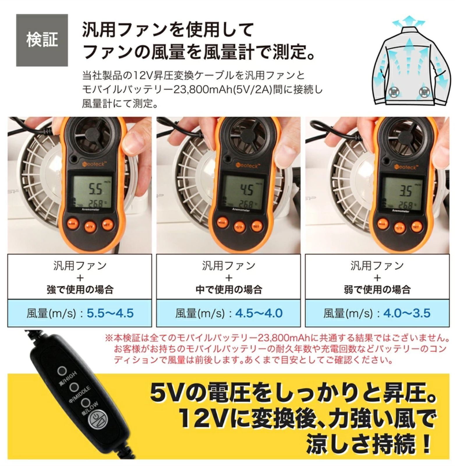 スピード発送 シンメン S-AIR SA-1 用 USB変換アダプター ※QC3.0専用※ エスエアー 15V 空調服ファン 専用 風量切替 出力調整  変換ケーブル ファン付き作業服 昇圧 変換 延長ケーブル 【12V-Aスイッチ】 - メルカリ