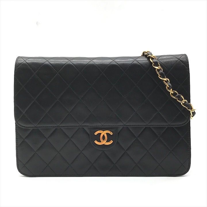 CHANEL シャネル ココマーク マトラッセ プッシュロック チェーン ショルダー バッグ ブラック a7771