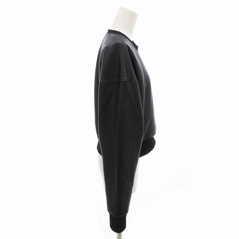 ダブルスタンダードクロージング ダブスタ エッセンシャル 美品 フェイクレザー トレーナー プルオーバー 長袖 F 黒 ブラック ダブルスタンダードクロージング ダブスタ DOUBLE STANDARD
