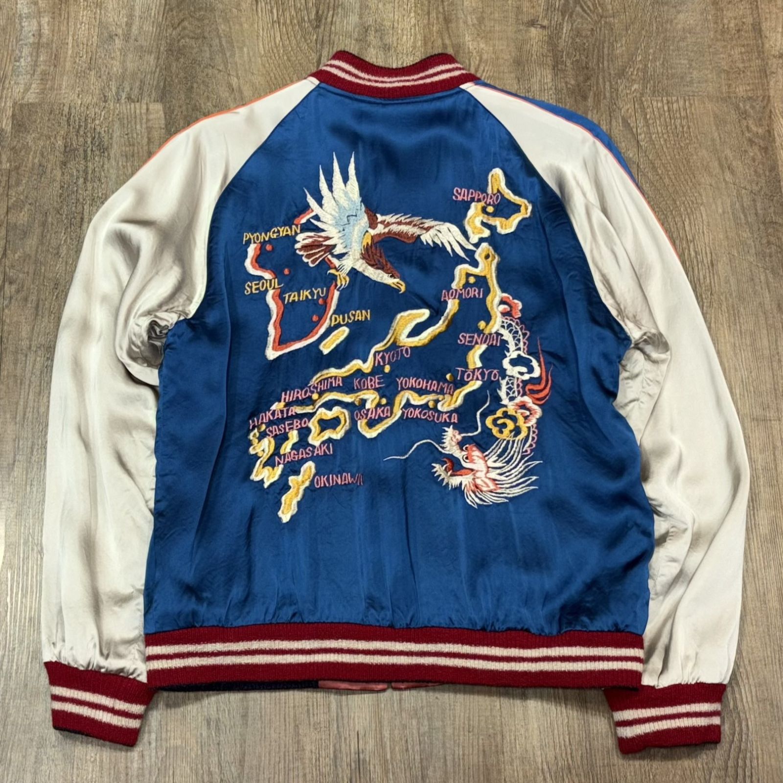 港商 テーラー東洋 スペシャル スカジャン 桜と鷲 富士山 ハンド