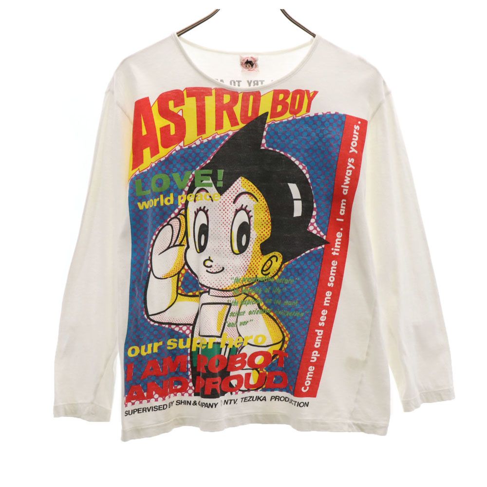 手塚プロダクション 80s 90s オールド 日本製 シングルステッチ 長袖 鉄腕アトム カットソー ホワイト ブランド名 手塚治虫 メンズ 手塚プロダクション 80s 90s オールド 日本製 シングルステッチ 長袖