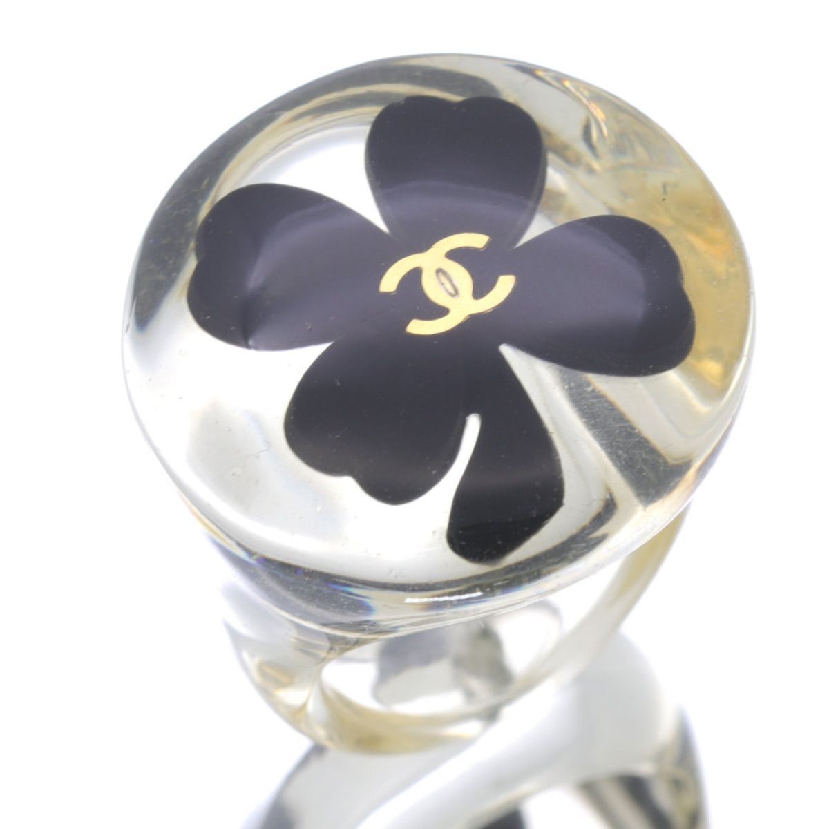 シャネル CHANEL 13号 クローバー リング 指輪 クリア 透明