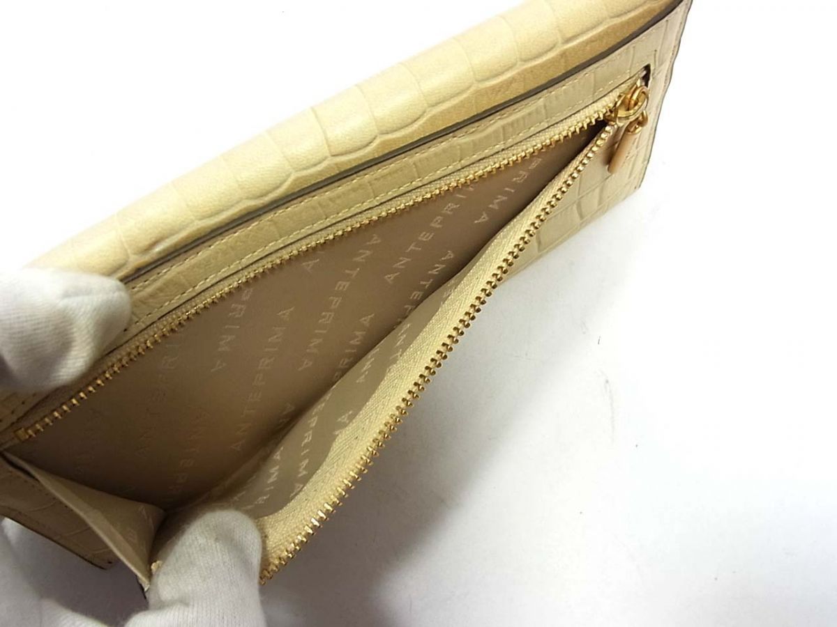 新品◇ANTEPRIMA アンテプリマ 長財布 レザー クロコ型押し
