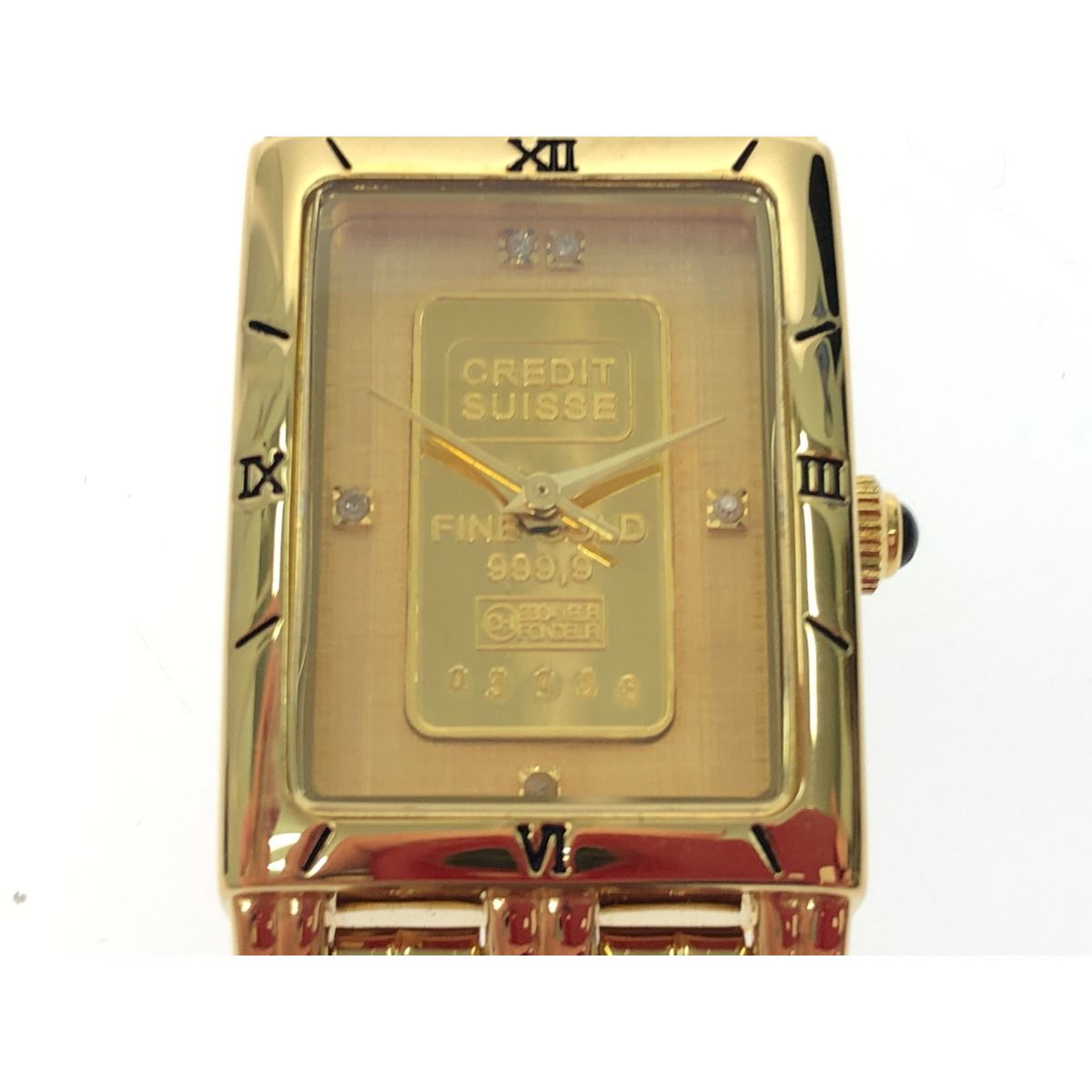 ▼▼ELGIN エルジン レディース腕時計 クオーツ GOLD INGOT1g ゴールド インゴット 純金 埋込 5Pダイヤ FK-1154-E ▽▽ELGIN エルジン レディース腕時計 クオーツ GOLD INGOT1g ゴールド