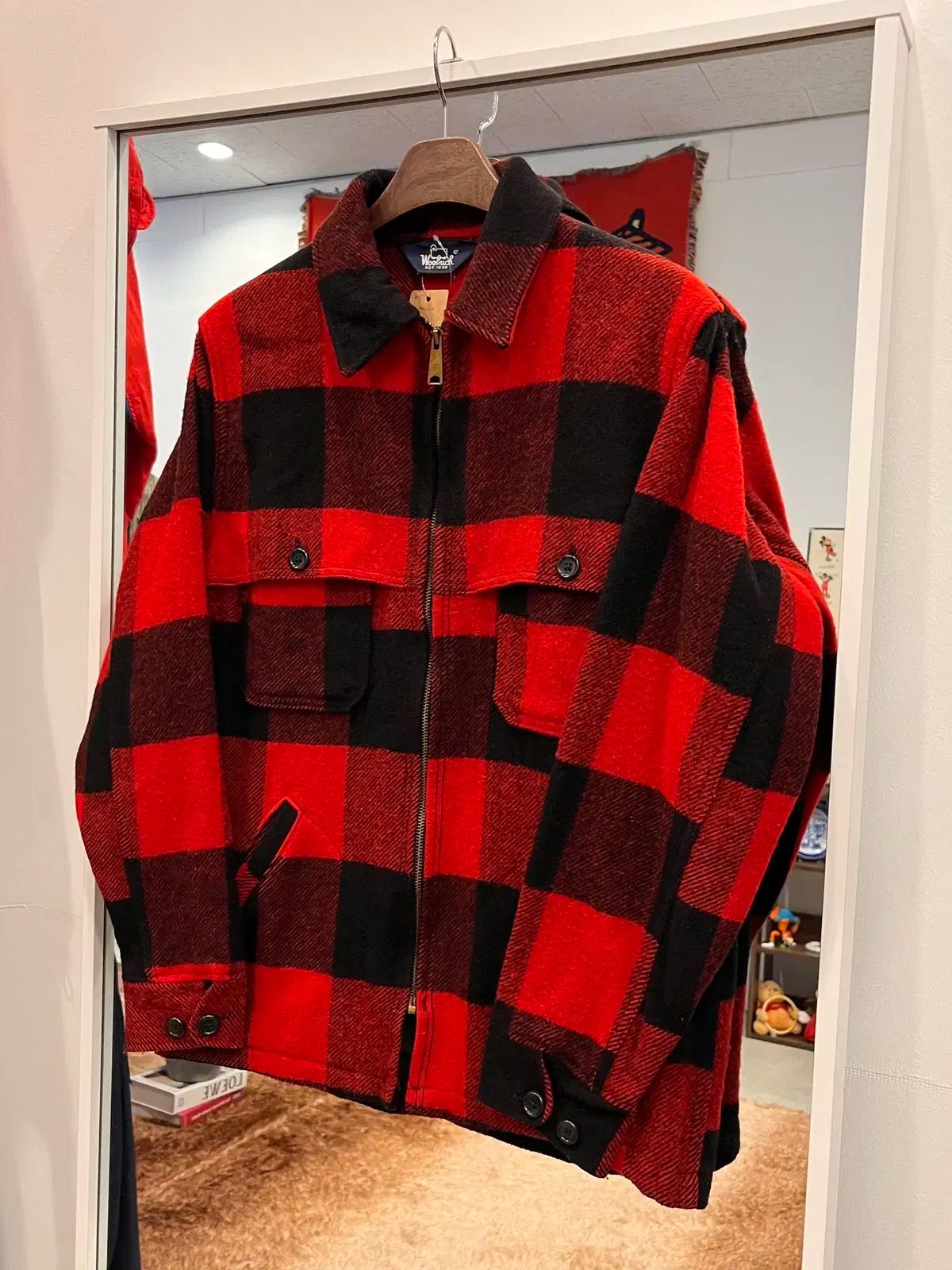 usa製 80s woolrich ウールジャケット ヴィンテージ ウールリッチ Woolrichウールリッチメルトンジャケットチェックヴィンテージ
