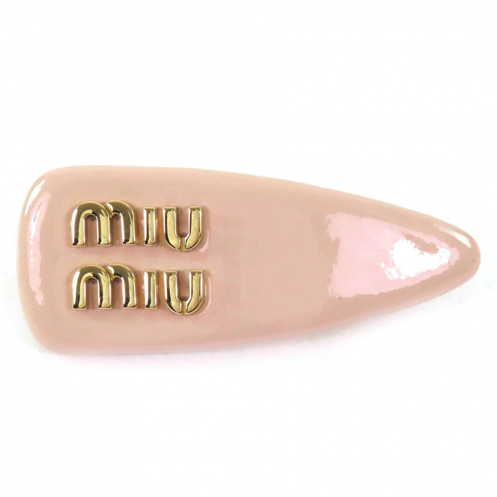 未使用☆正規品 ミュウミュウ ビジューロゴ ヘアクリップ バレッタ