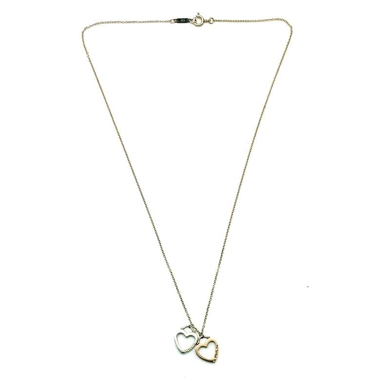 TIFFANY-Co. ティファニー ネックレス ハート センチメンタル ダブルハート シルバー ゴールド 925 750 アクセサリー