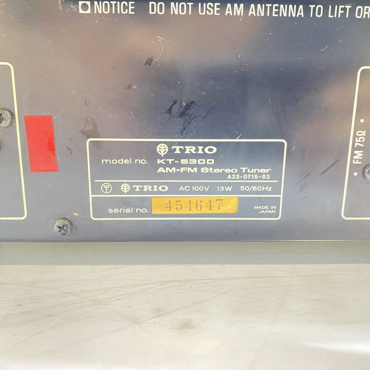 TRIO(トリオ) ステレオ TV/FM-AM チューナー KV-80 中古 TRIO(トリオ) ステレオ 明細 TV/FM-AM チューナー KV-80 中古