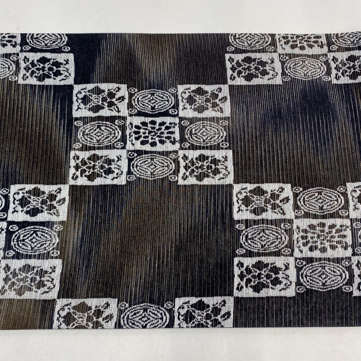 袋帯 美品 秀品 草花 縞 墨色 六通 正絹 【中古】 - メルカリ