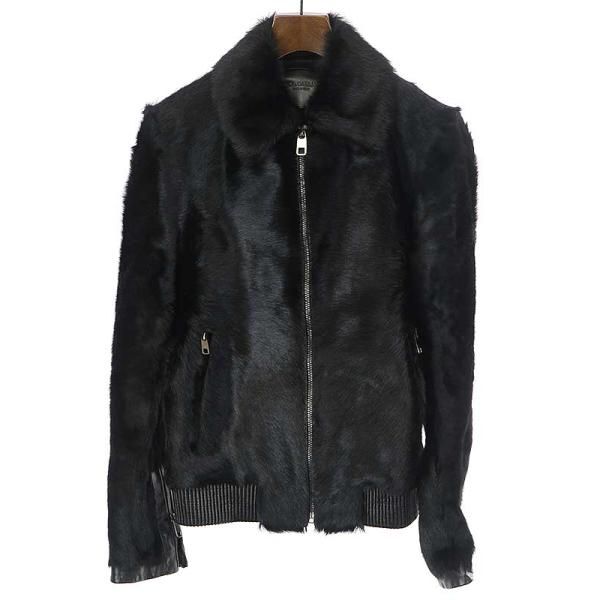 DOLCE&GABBANAドルチェ＆ガッバーナ16AWジップアップレザーファー