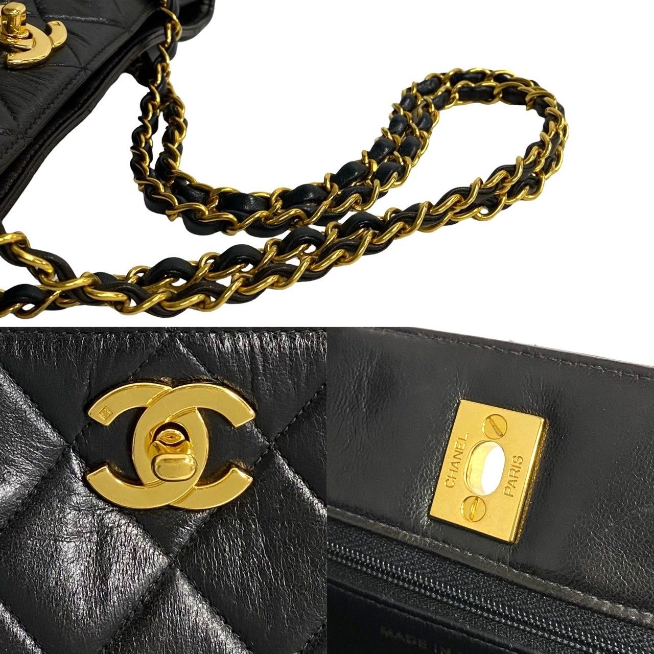 極 美品 シール有 4番台 CHANEL シャネル マトラッセ ココ ラムスキン 