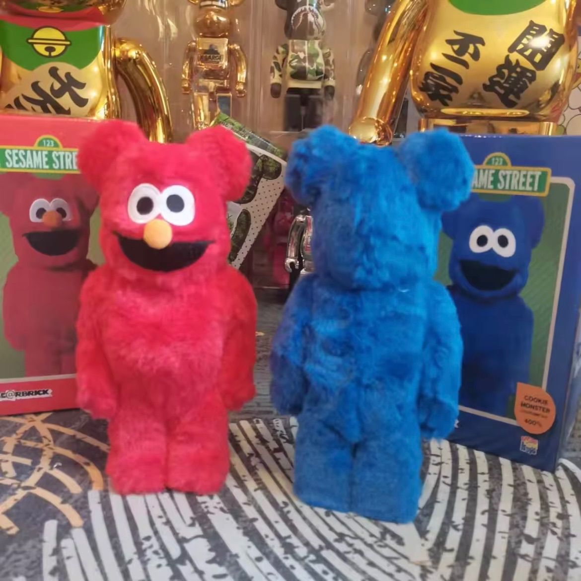 2体セット ベアブリック BE RBRICK 400% 28センチ エルモ クッキーモンスター セサミストリート キャラクター USJ モコモコ ぬいぐるみ