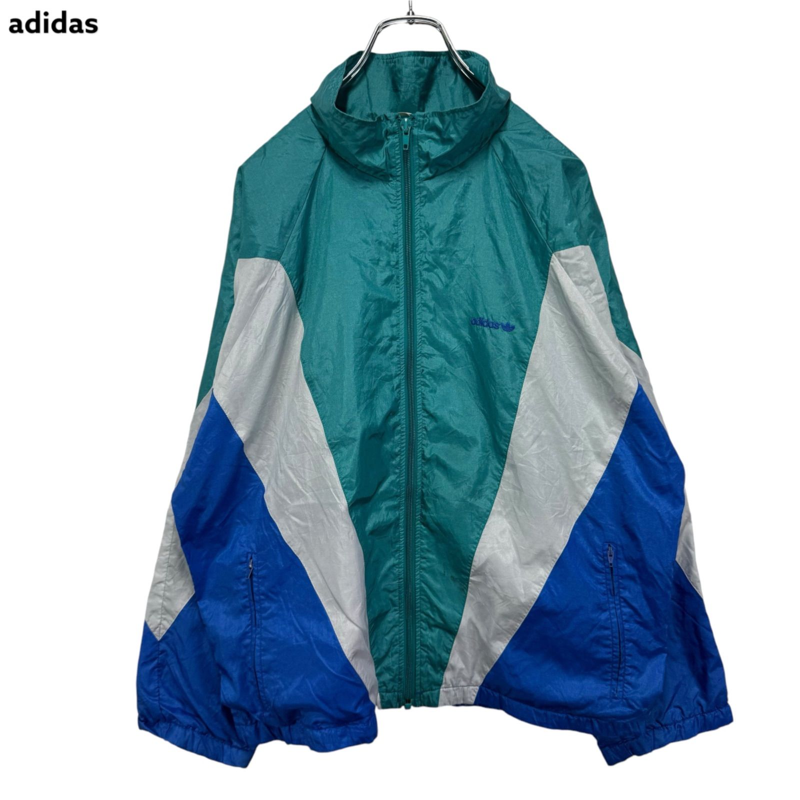 80s vintage adidas Logo Embroidery Nylon Zip-up Jacket アディダス 